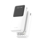 PB046 20000mAh თეთრი, მაღალი ტევადობის, სწრაფი დატენვის, შავი /თეთრი ფერის, დამტენი კაბელით